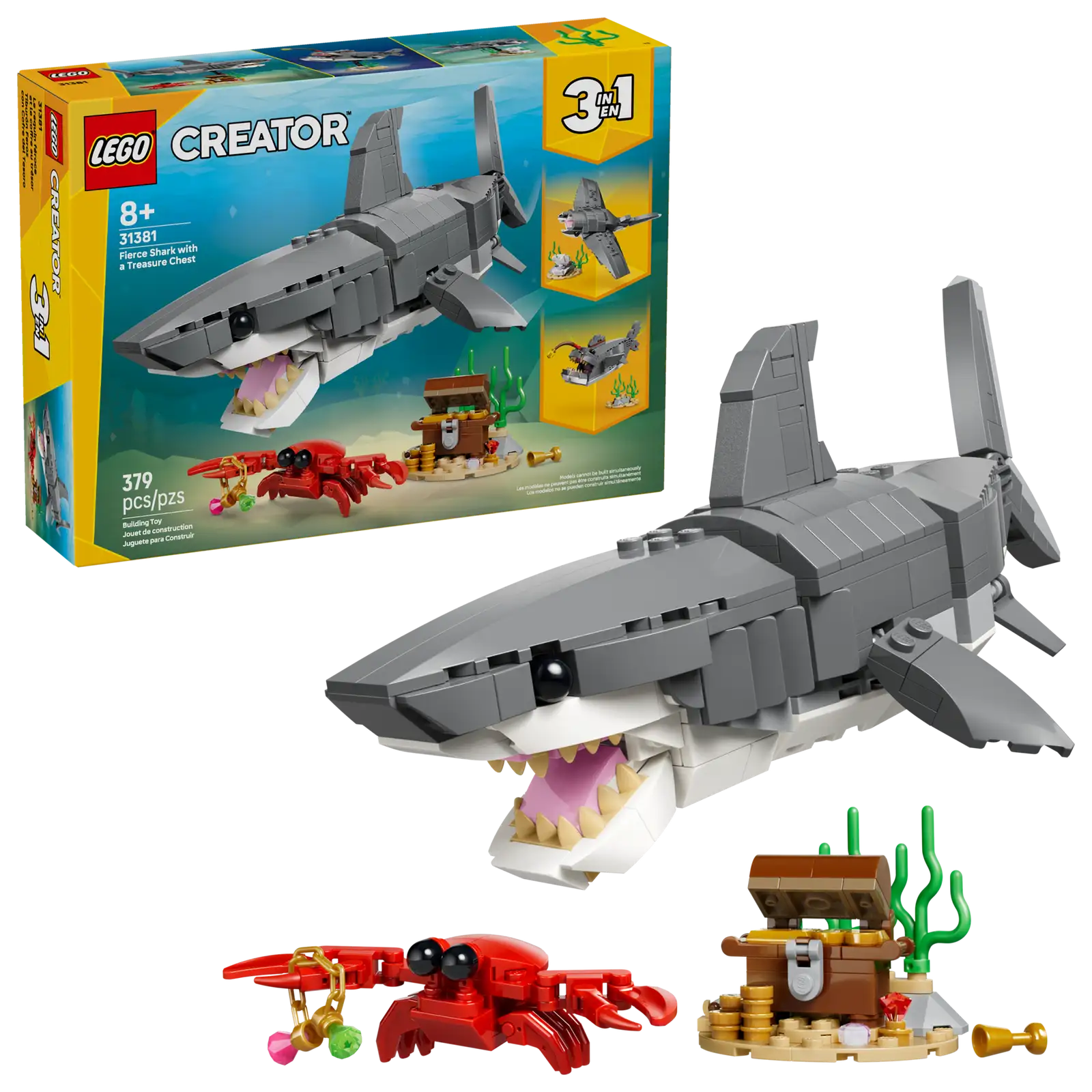 LEGO® Creator 3-in-1: Fierce Shark with a Treasure Chest 31381